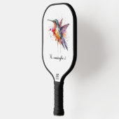 Exotische kolibrie in vlucht, aanpasbaar pickleball paddle (Links)