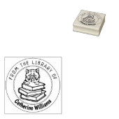 Exotische korte haar kat, boek uit de bibliotheek rubberstempel (Gestempeld)