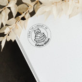 Exotische korte haar kat, boek uit de bibliotheek rubberstempel