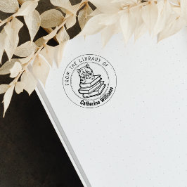 Exotische korte haar kat, boek uit de bibliotheek  rubberstempel