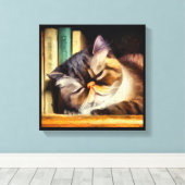 Exotische Korthaar Kat Canvas Afdruk (Insitu (Houten vloer))