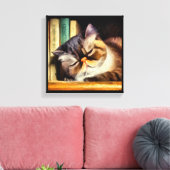 Exotische Korthaar Kat Canvas Afdruk (Insitu (Woonkamer))
