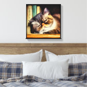 Exotische Korthaar Kat Canvas Afdruk (Insitu (Slaapkamer))