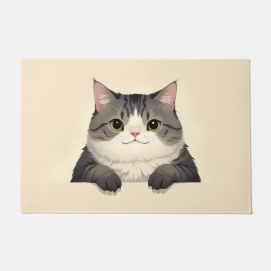Exotische Korthaar Kat Deurmat Kunst (Voorkant)