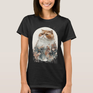 Exotische Korthaar Kat Japanse Kersenbloesem Water T-shirt