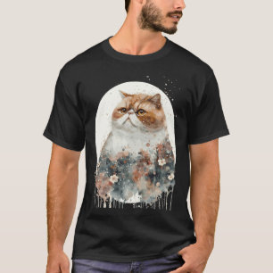 Exotische Korthaar Kat Japanse Kersenbloesem Water T-shirt