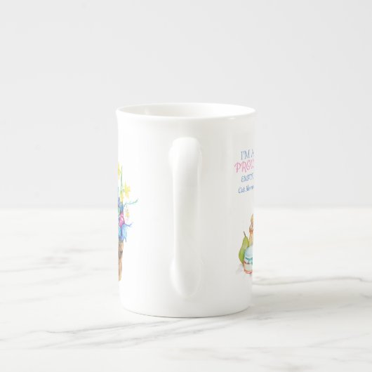 Exotische Korthaar Kat Moeder Porselein Gepersonal Porselein Kop (Achterkant)