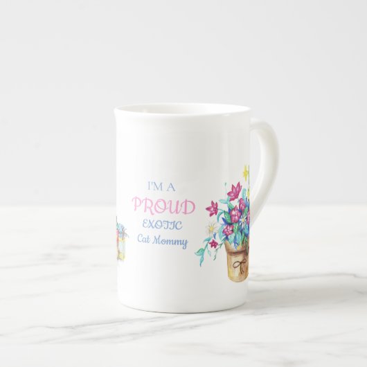 Exotische Korthaar Kat Moeder Porselein Gepersonal Porselein Kop (Voorkant rechts)