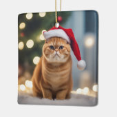 Exotische Korthaar Kerstmis Keramisch Ornament (Links)