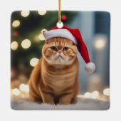 Exotische Korthaar Kerstmis Keramisch Ornament (Achterkant)