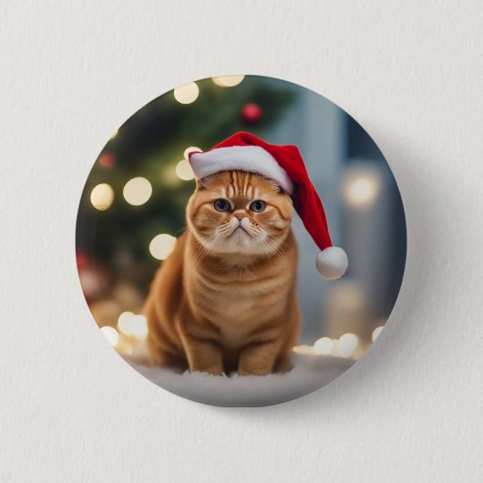 Exotische Korthaar Kerstmis Ronde Button 5,7 Cm (Voorkant)