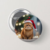 Exotische Korthaar Kerstmis Ronde Button 5,7 Cm (Voorkant /achterkant)