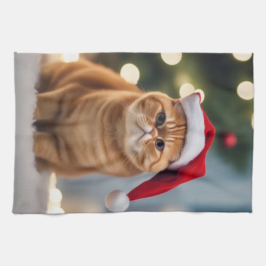 Exotische Korthaar Kerstmis Theedoek (Horizontaal)