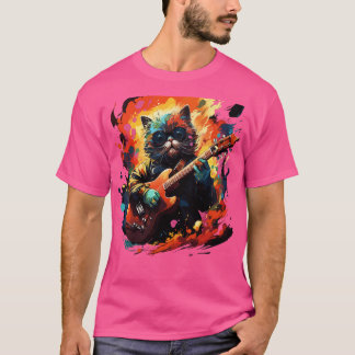 Exotische korthaar spelen gitaar t-shirt