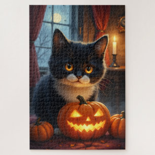 Exotische Kortharige Gotische Halloween Portret Ku Legpuzzel