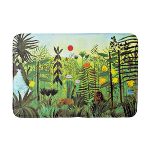 exotische landschap met leeuwen en leeuwen, badmat