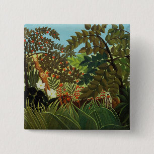 Exotische landschappen vierkante button 5,1 cm