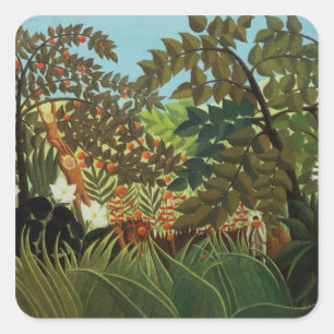 Exotische landschappen vierkante sticker