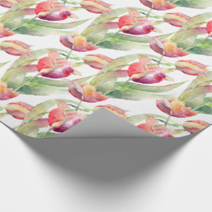 Exotische lentetulpen Waterverf Floral Cadeaupapier