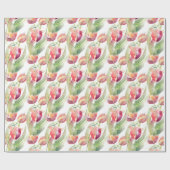 Exotische lentetulpen Waterverf Floral Cadeaupapier (Vlak)