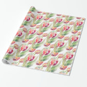 Exotische lentetulpen Waterverf Floral Cadeaupapier (Uitgerold)