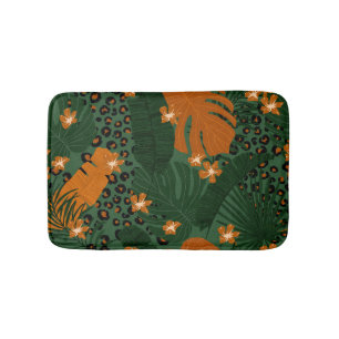 Exotische Leopard Tropische bladeren patroon Badmat