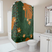 Exotische Leopard Tropische bladeren patroon Douchegordijn (In situ)