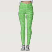 Exotische lime groene hagedis huid look leggings (Voorkant)