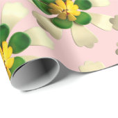 Exotische Lotus Flower - Floral Summer Weduwroze Cadeaupapier (Rol Hoek)