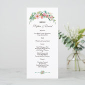 Exotische Luau Tropische Bloem Bruiloftsmenu Menu (Staand voorkant)