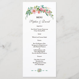 Exotische Luau Tropische Bloem Bruiloftsmenu Menu