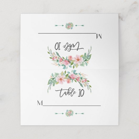 Exotische Luau Tropische Waterverf Bloemige Bruilo Plaatskaartje (Buitenkant ongevouwen)