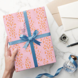 Exotische luipaard print in pastel roze en Sinaasa Cadeaupapier