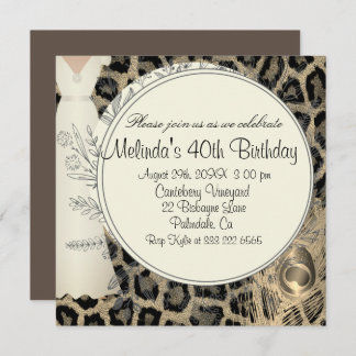 Exotische luipaard voor elegante verjaardagsuitnod