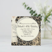 Exotische luipaard voor elegante verjaardagsuitnod kaart (Staand voorkant)