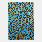 Exotische Luipaardprint Persoonlijke Initiaal Theedoek (Verticaal)