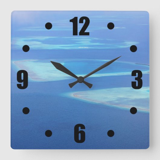 Exotische  Malediven — Uitzicht van de buitenlucht Vierkante Klok (Voorkant)