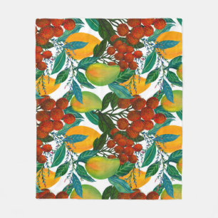 Exotische Mango: Zomer Naadloos Fleece Deken