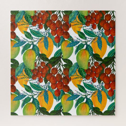 Exotische Mango: Zomer Naadloos Legpuzzel (Verticaal)
