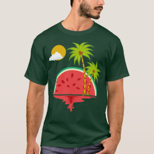 Exotische meloenen Zonnezomerpalmen Vruchtwater T-shirt