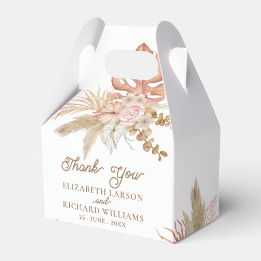 Exotische moderne Boho tropische bruiloft Bedankdoosjes (Voorkant Zijde)