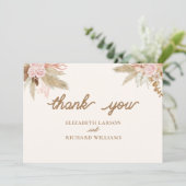 Exotische moderne Boho tropische bruiloft Bedankkaart (Staand voorkant)