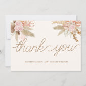 Exotische moderne Boho tropische bruiloft Bedankkaart (Voorkant)