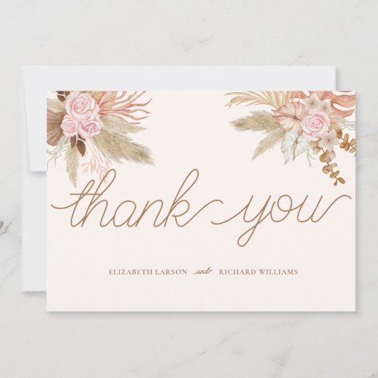Exotische moderne Boho tropische bruiloft Bedankkaart (Voorkant)