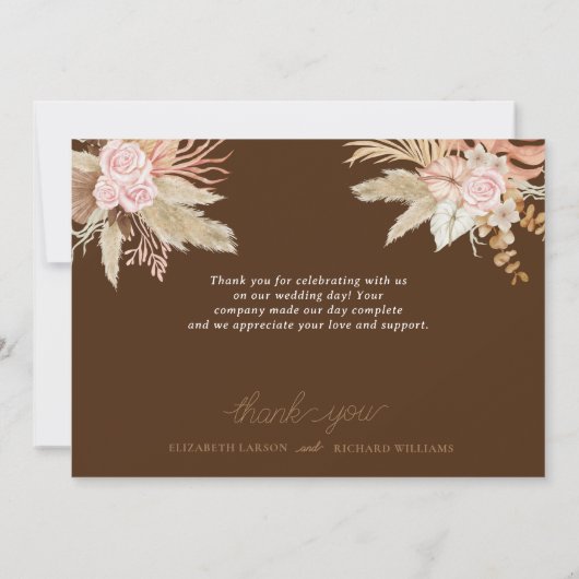 Exotische moderne Boho tropische bruiloft Bedankkaart (Achterkant)