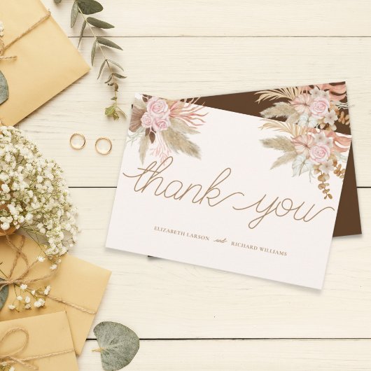 Exotische moderne Boho tropische bruiloft Bedankkaart