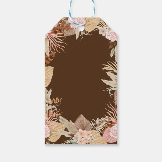 Exotische moderne Boho tropische bruiloft Cadeaulabel (Achterkant)