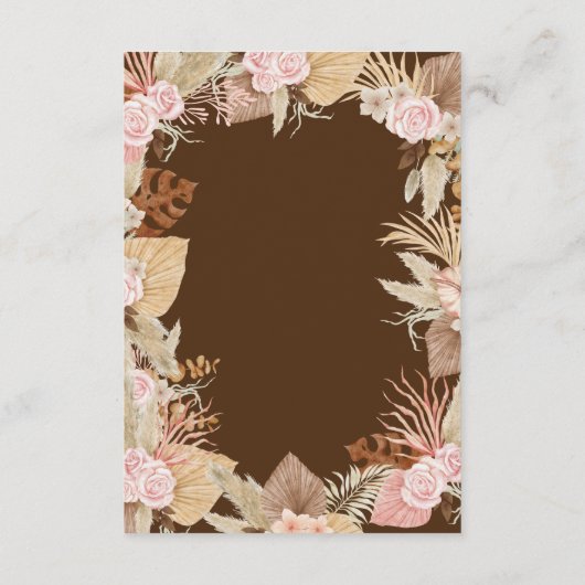 Exotische moderne Boho tropische bruiloft Informatiekaartje (Achterkant)