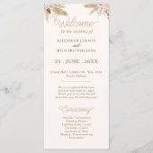 Exotische moderne Boho tropische bruiloft Programmakaart (Voorkant)