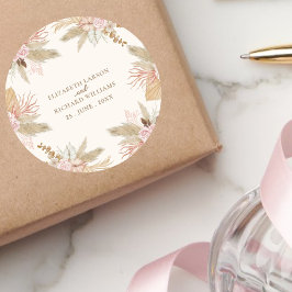 Exotische moderne Boho tropische bruiloft Ronde Sticker